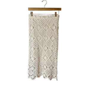 J Gee Size Small Cream Crocheted Skirt NWT